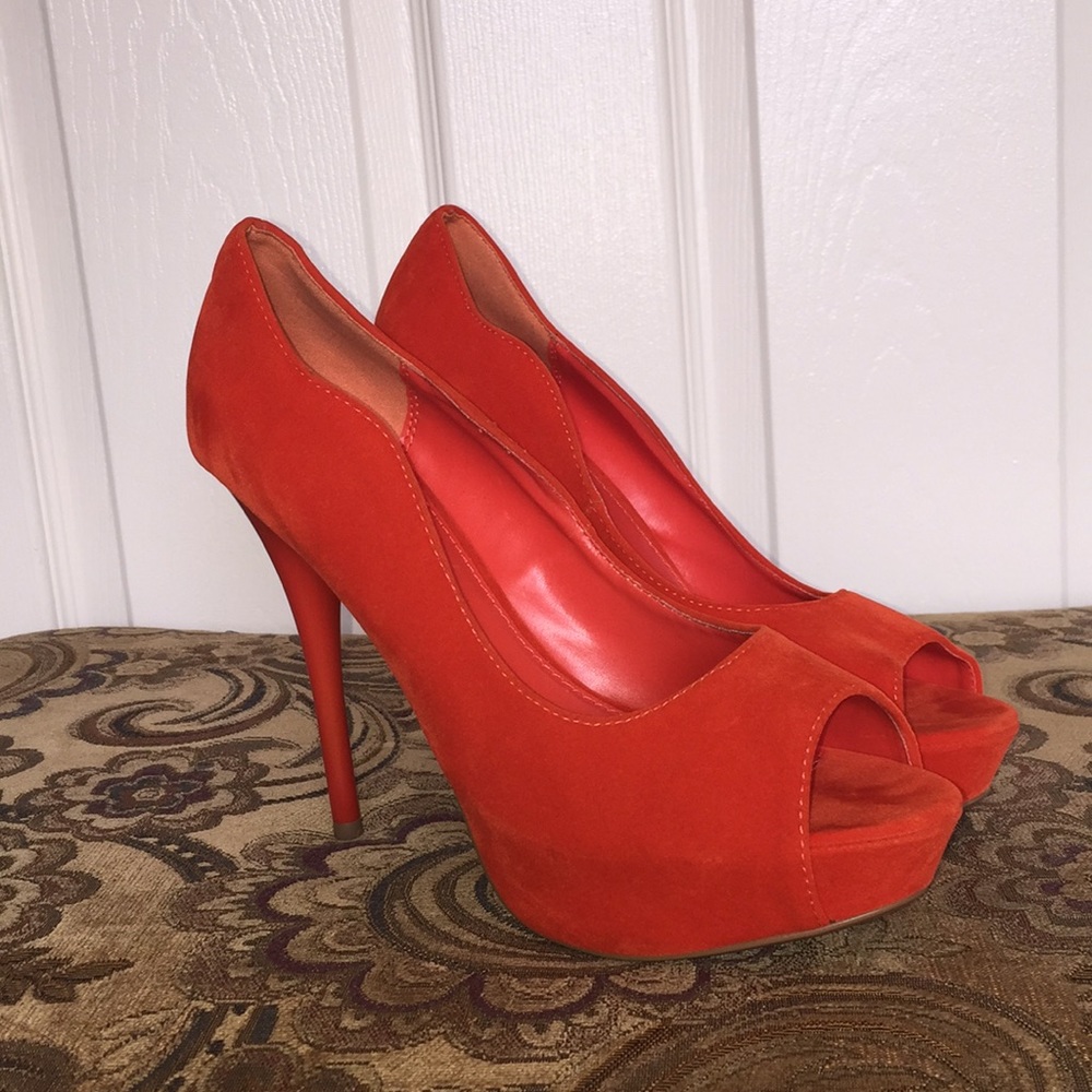 Burnt Orange Cloth Textured Heel